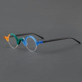 Shaw Retro Round Acetate Glasses Frame Round Frames Southood Blue Orange